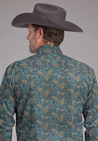 Roper 2382 Dusk Paisley (Blue) - Men's Western Shirt