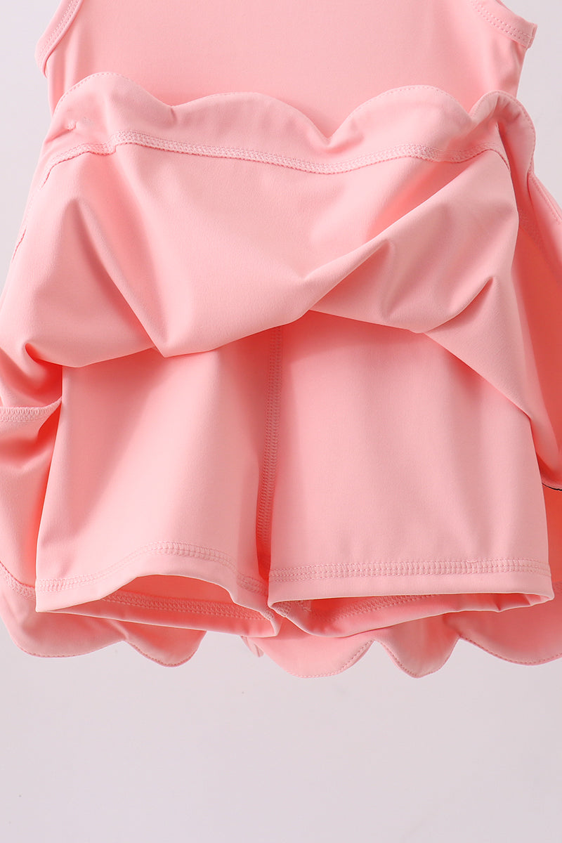 Pink scalloped active mom&me dress