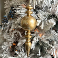 13" Gold Sparkle Finial Christmas Ornaments