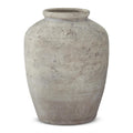 16 Inch Textured Taupe Distressed Ceramic Vase