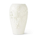 14" WHITE CERAMIC HANDCRAFTED DIANTHUS VASE