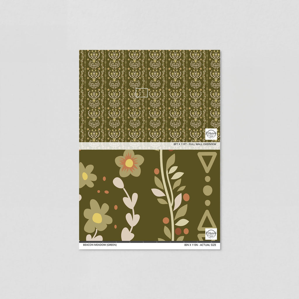 Beacon Meadow (Green) Wallpaper - 8 FT H X 17.4 FT W LUXE P&S