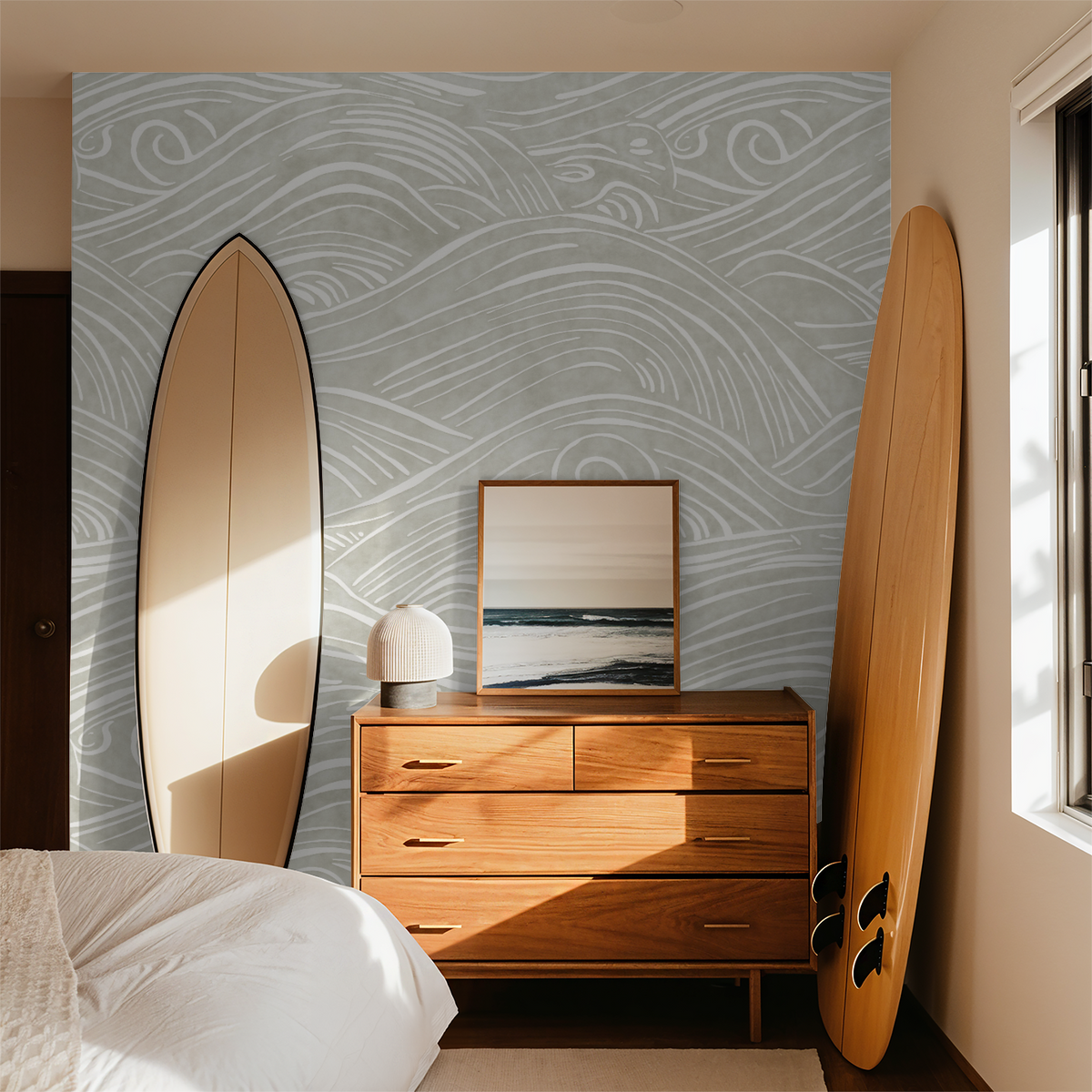 Offshore (Gray) Wallpaper - 10 FT H X 11 FT W LUXE