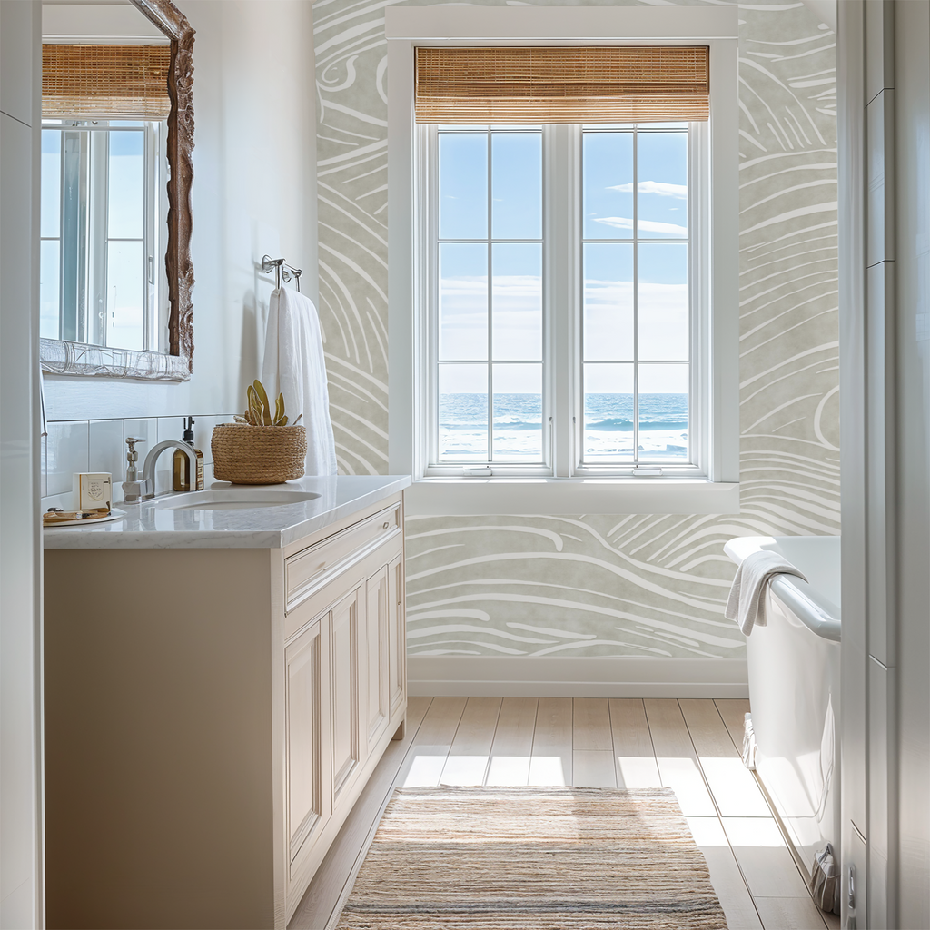 Offshore (Gray) Wallpaper - 10 FT H X 11 FT W LUXE