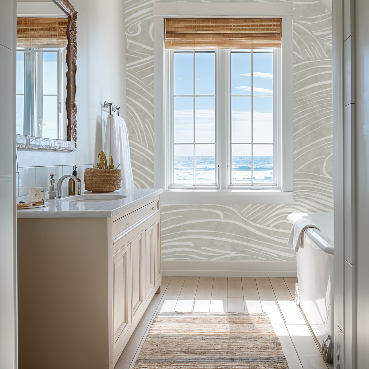 Offshore (Gray) Wallpaper - 10 FT H X 11 FT W LUXE