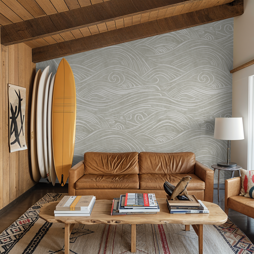 Offshore (Gray) Wallpaper - 10 FT H X 11 FT W LUXE