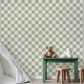 Woven Check (Green) Wallpaper