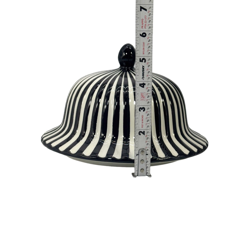 Black & White Candy Cane Striped Ceramic Vase – 18"