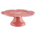 Bordallo Pinheiro Pink Cabbage Cake Stand 12" - Handcrafted