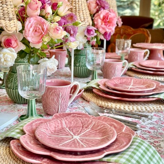 Bordallo Pinheiro Pink Cabbage Dinner Plate 10" - Set of Four