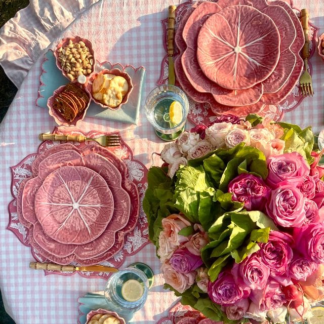 Bordallo Pinheiro Pink Cabbage Dinner Plate 10" - Set of Four