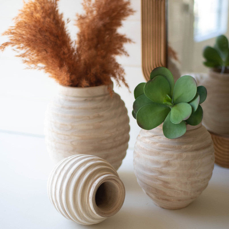 Natural Wood Gourd Pots