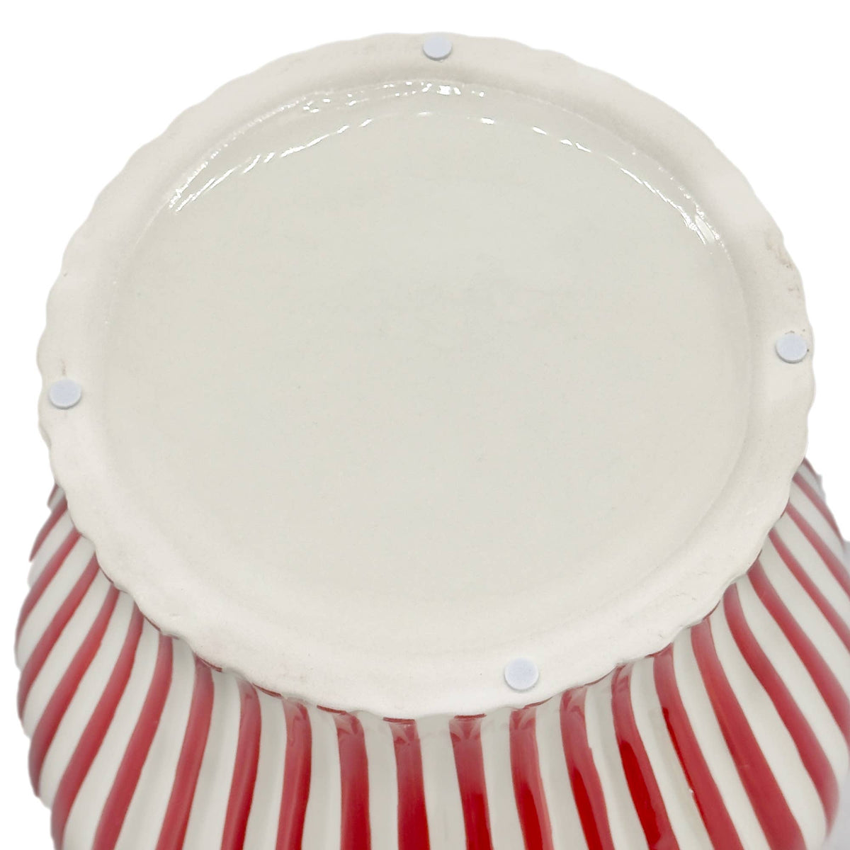 Candy Cane Striped Red and White Ceramic Vase - 18 Inches