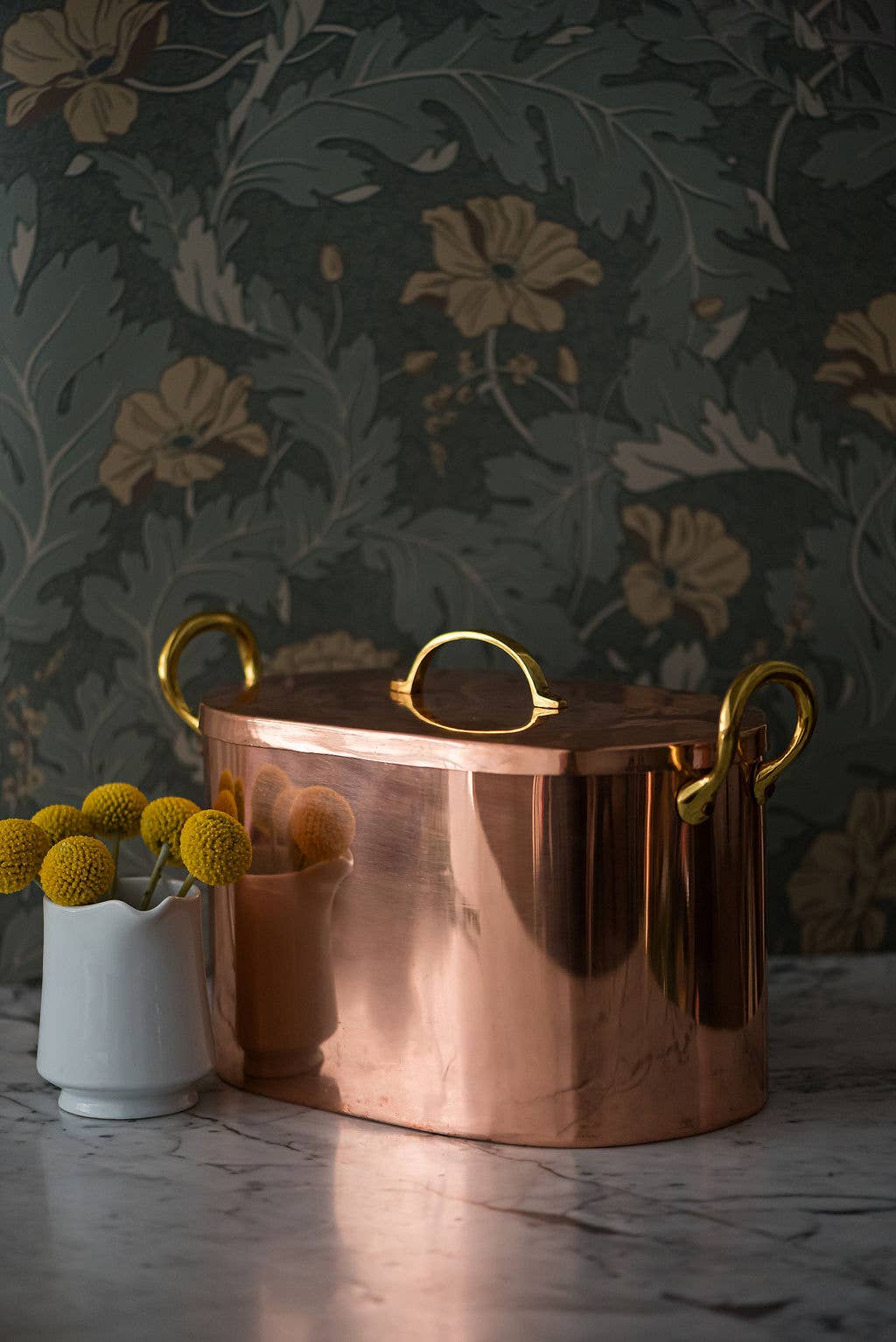 Copper Bread Box with Brass Handles – Vintage Kitchen Storage