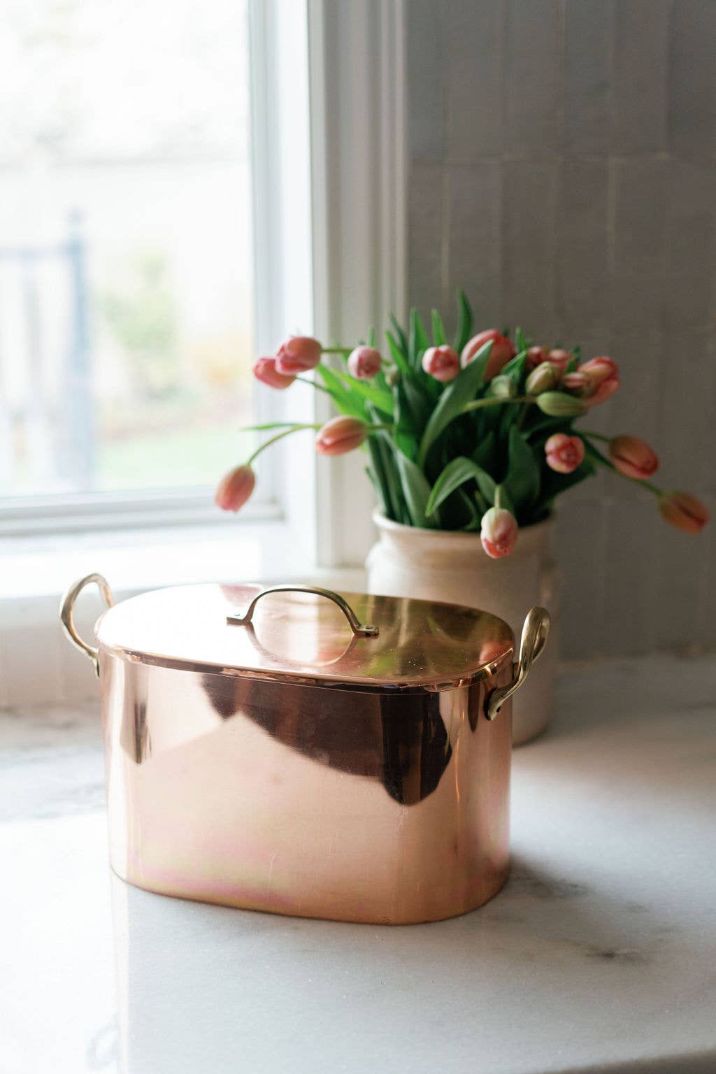 Copper Bread Box with Brass Handles – Vintage Kitchen Storage