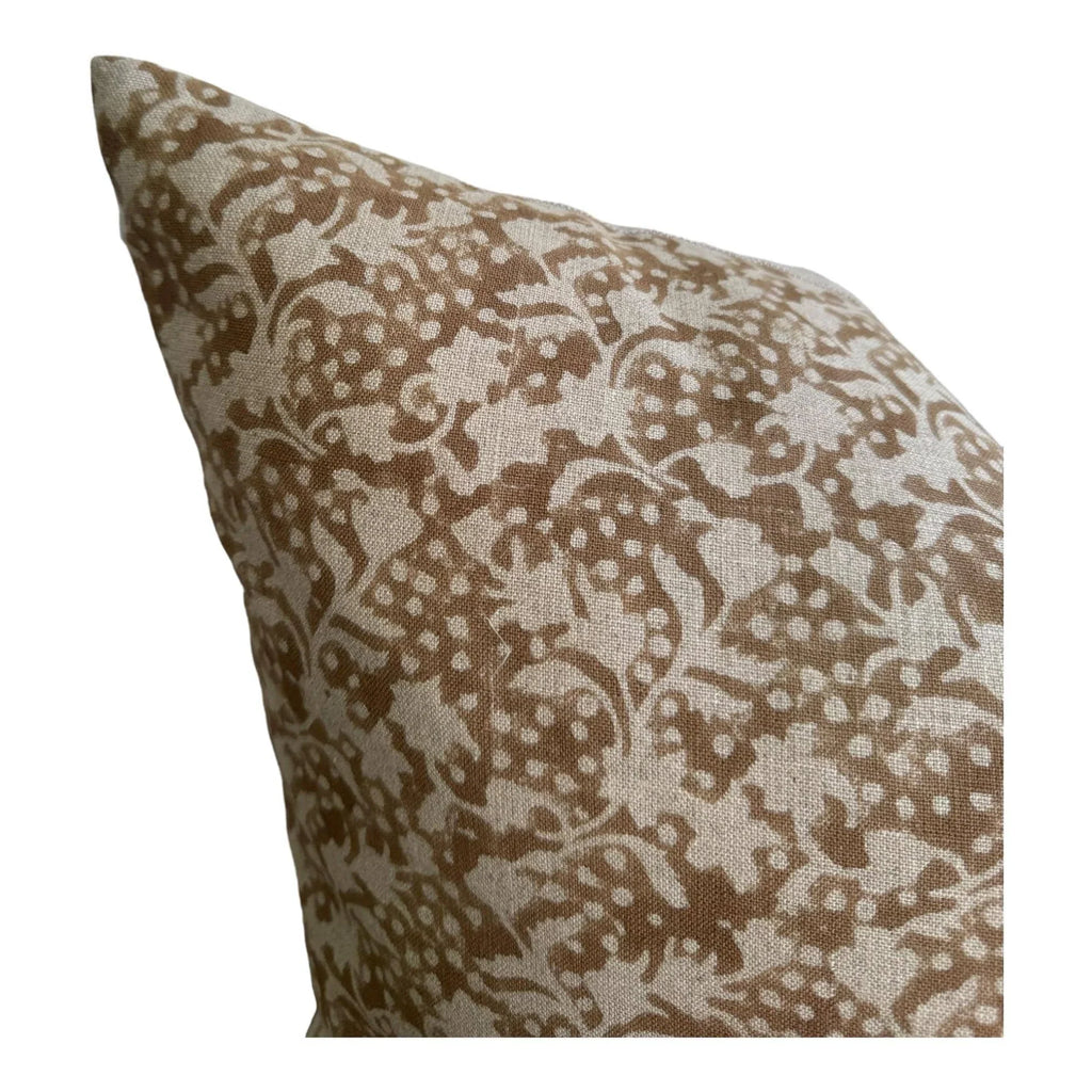 Designer Corvallis Block Print Floral Pillow Cover with Insert – 20x20