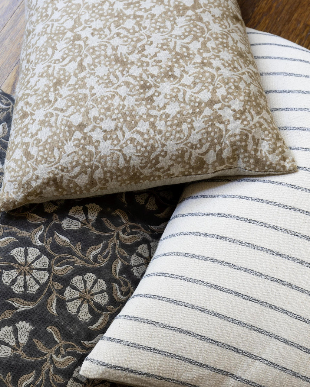 Designer Corvallis Block Print Floral Pillow Cover with Insert – 20x20
