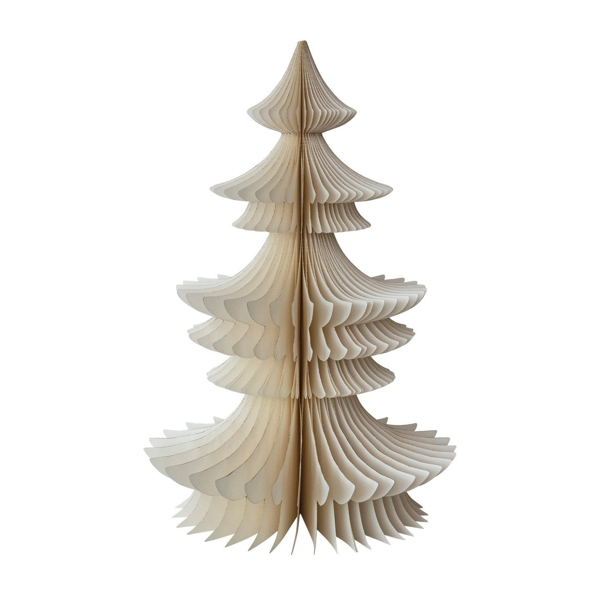 Ivory Handmade Recycled Paper Honeycomb Christmas Tree – 18"