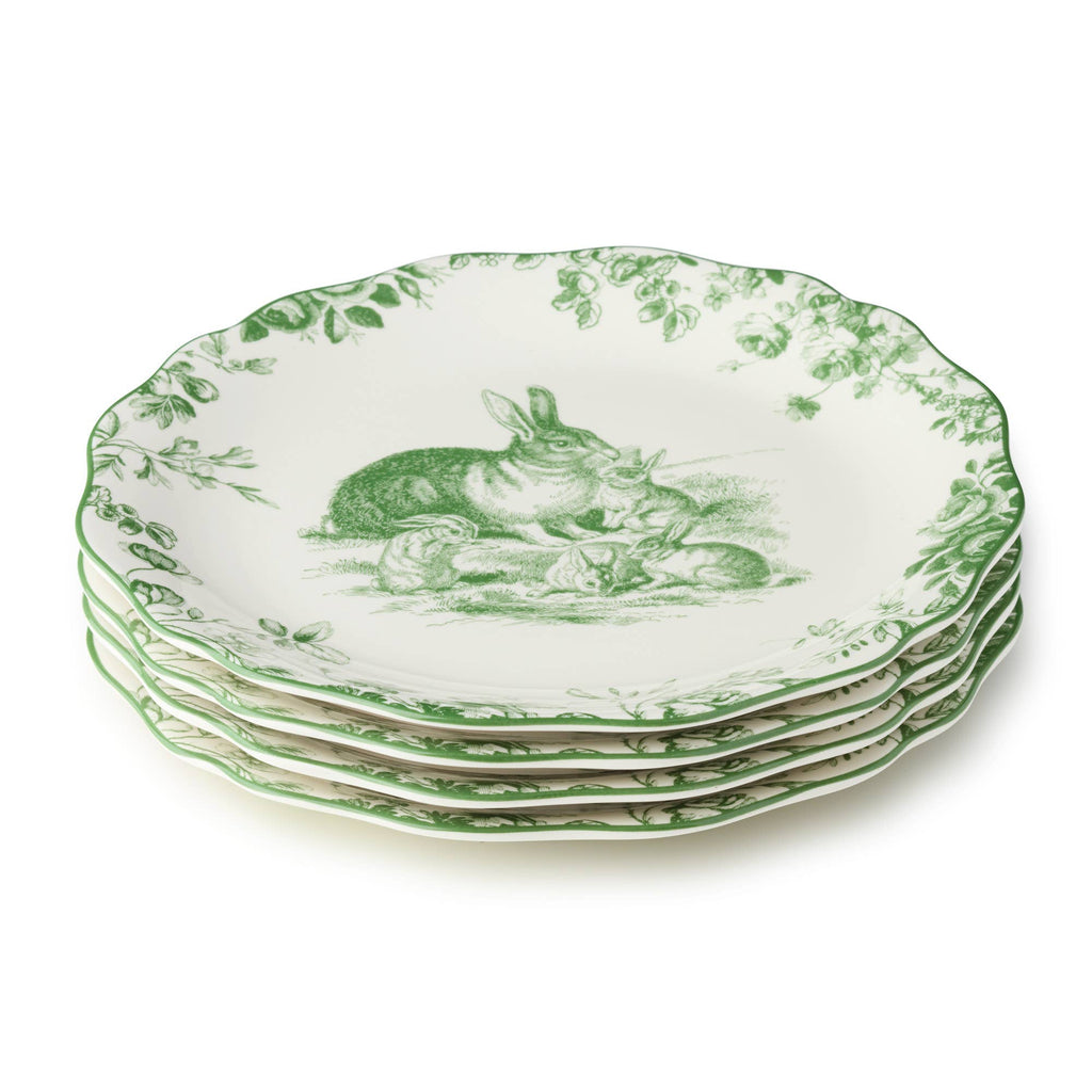 Le Jardin Green & White Easter Dinnerware - Set of Four
