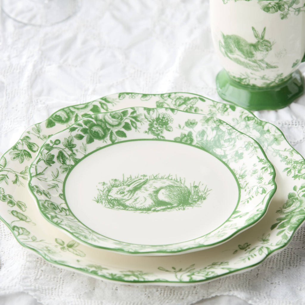 Le Jardin Green & White Easter Dinnerware - Set of Four