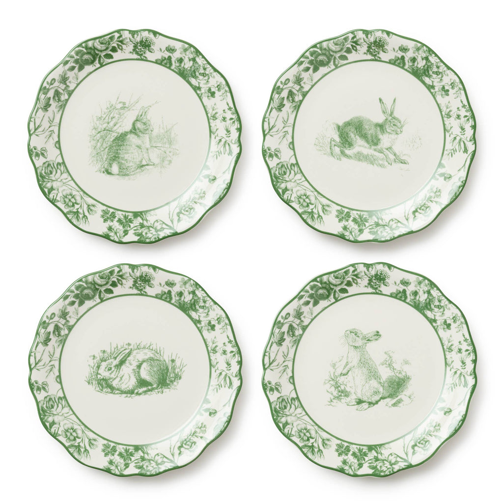 Le Jardin Green & White Easter Dinnerware - Set of Four