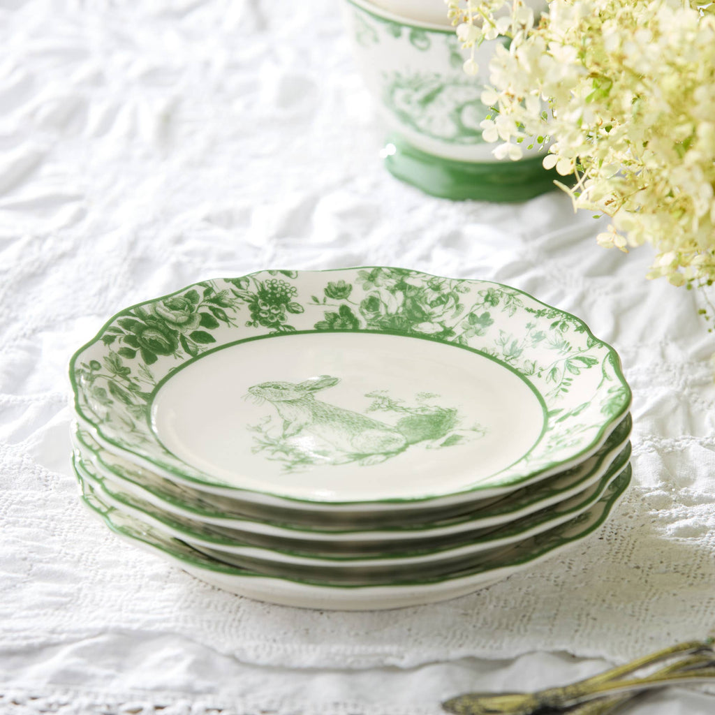 Le Jardin Green & White Easter Dinnerware - Set of Four