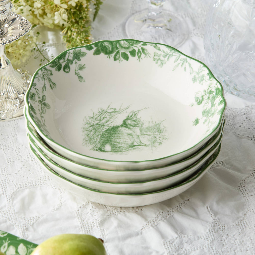Le Jardin Green & White Easter Dinnerware - Set of Four