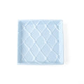 Light Blue Textured Ceramic Beverage Napkin Tray 6.25" x 6.25"