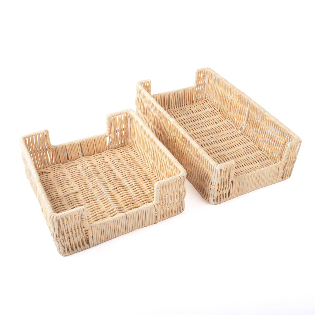 Natural Rattan Beverage Napkin Tray 6" x 6"