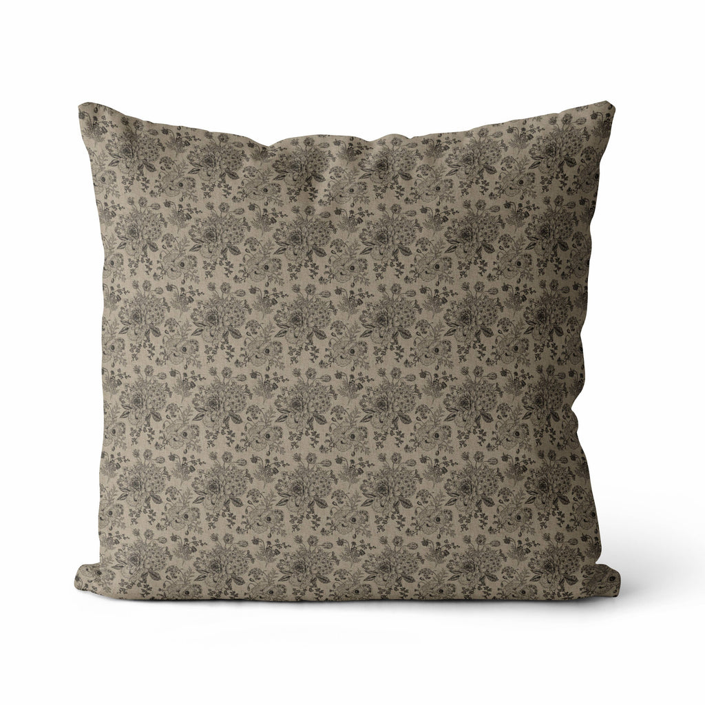 Elizabeth Neutral Floral Pillow Cover
