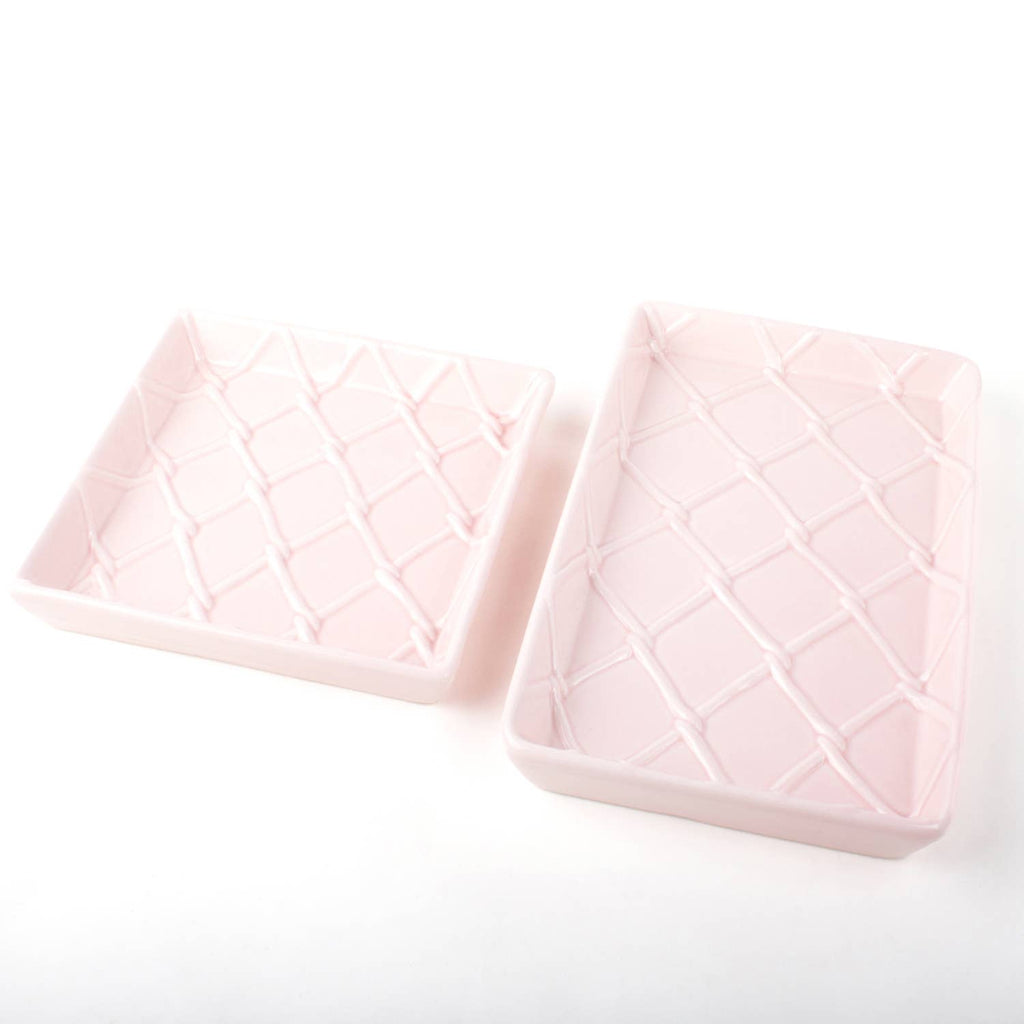 Pink Textured Guest Towel Tray