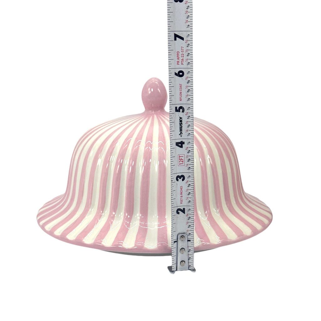 Pink & White Candy Cane Striped Ceramic Vase – 18"
