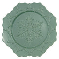 Ceramic Scalloped Octagon Snowflake Plate – Matte Finish | 9.25"