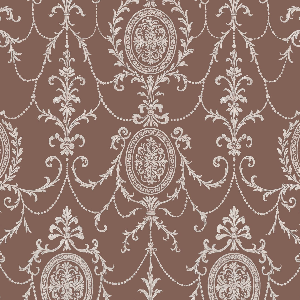 State Room Scroll (Mauve) Wallpaper