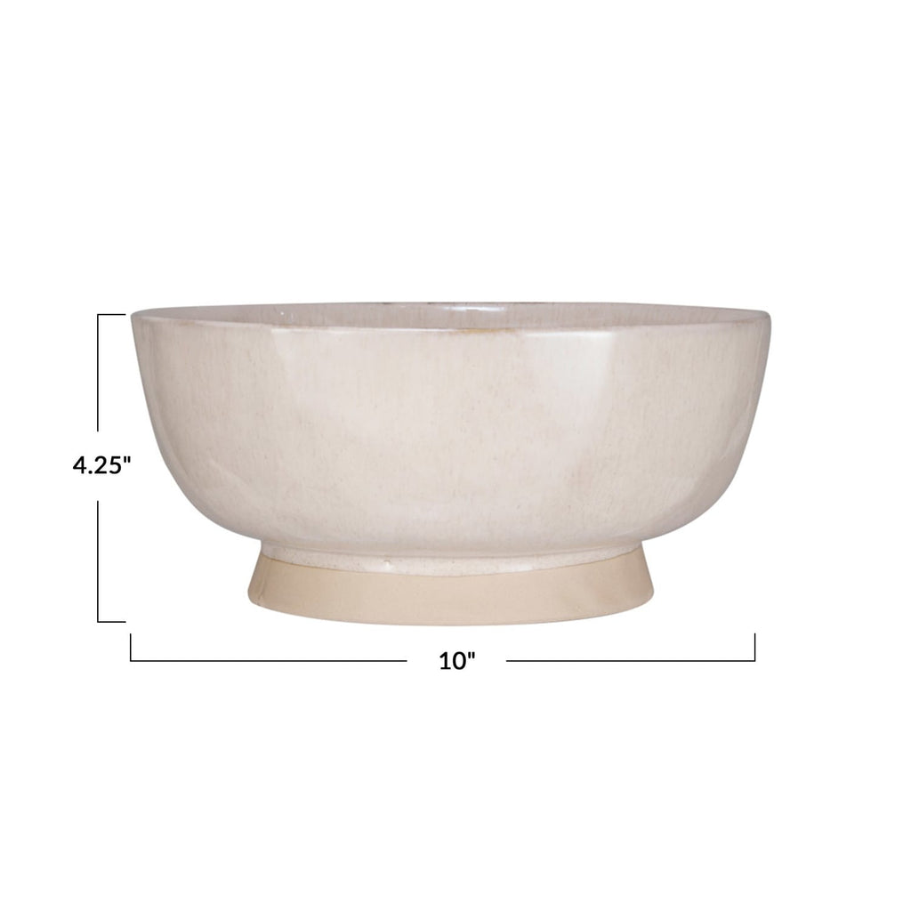 Stoneware Footed Pedestal Bowl 10" x 4.25" - Bloomingville