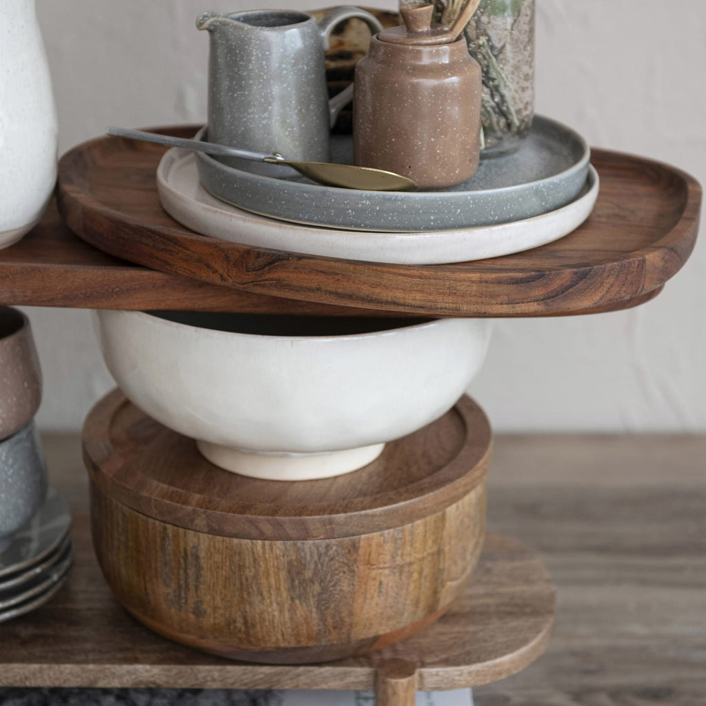 Stoneware Footed Pedestal Bowl 10" x 4.25" - Bloomingville