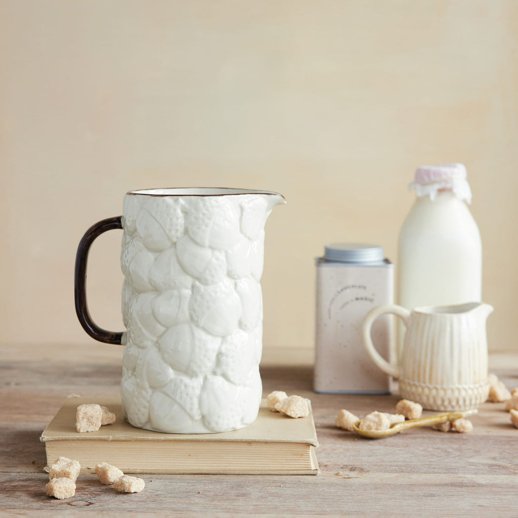 Cream Stoneware Acorn Shaped Creamer