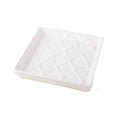 White Textured Ceramic Beverage Napkin Tray 6.25" x 6.25"