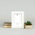 White Wood Scalloped Photo Frame - 2 Sizes