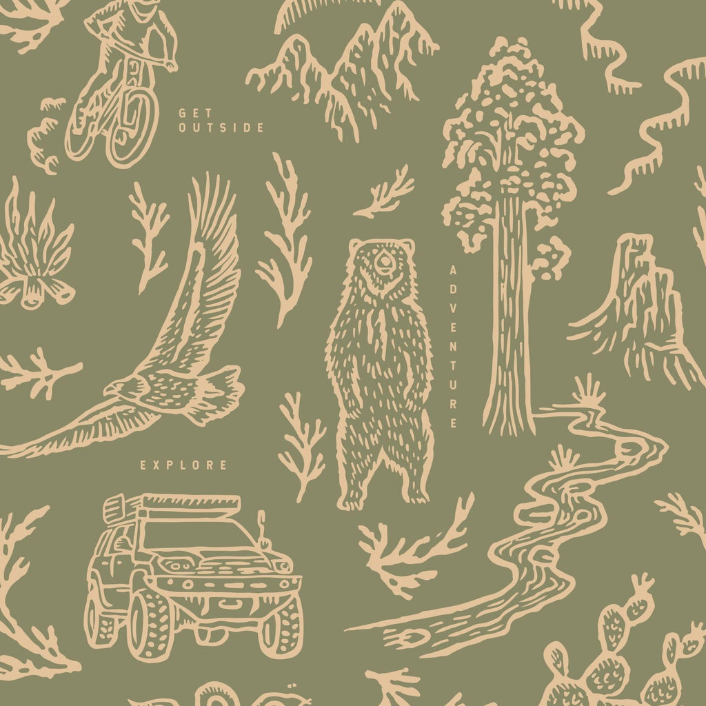 Adventure Awaits (Green) Wallpaper