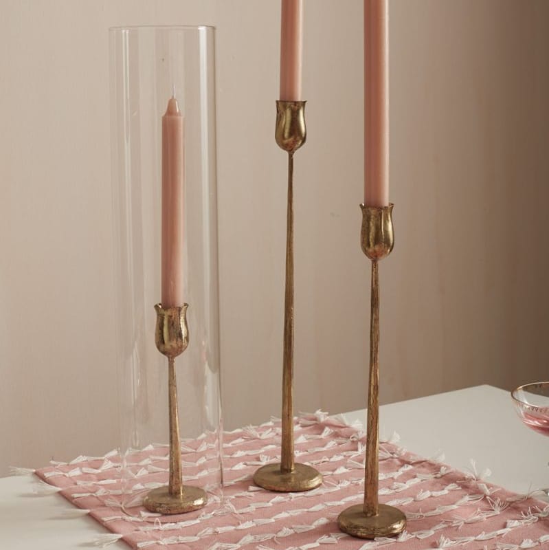 Auric Gold Taper Candlestick Holder – Sleek Modern Design in 3 Sizes