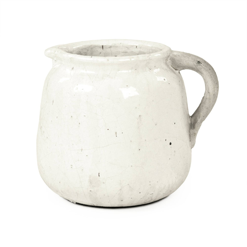 Distressed White Jar