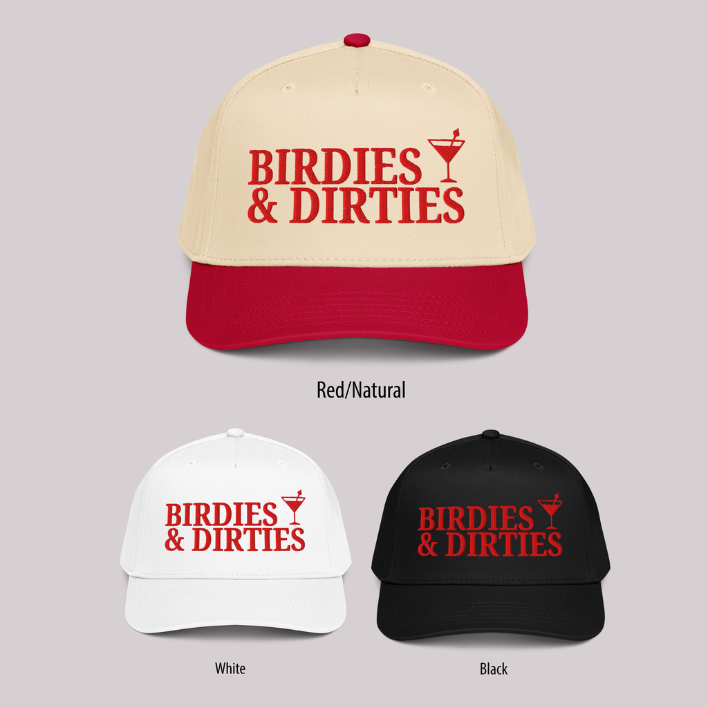 Birdies And Dirties Two Toned Otto Hat | Aesthetic Golfer Hat | Red Two Toned Golf Hat