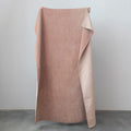 Cotton Velvet Throw w/ Kantha Stitch, Blush Peach Color