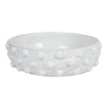 Decorative Terra-cotta Bowl w/ Raised Dots, White