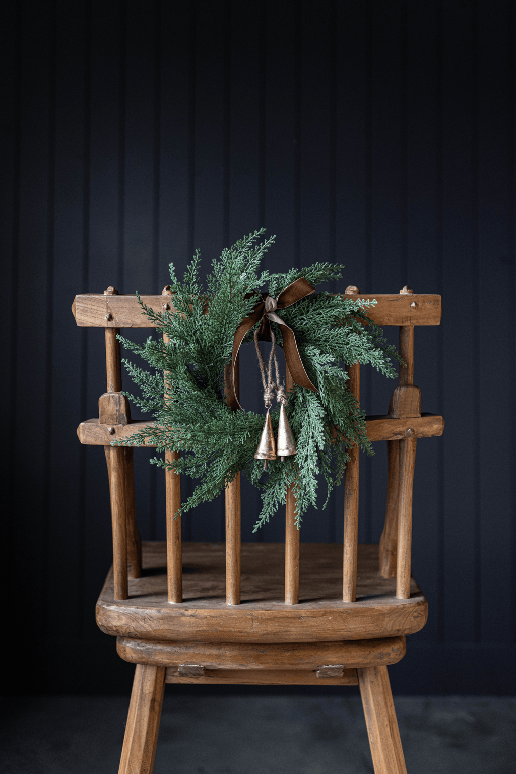 Cypress Leaf Full Real Touch Wreath - 14"