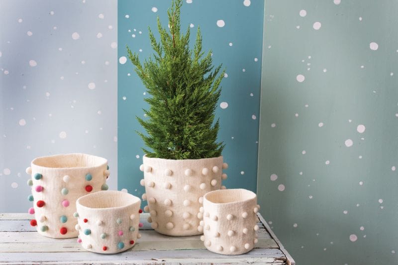 Felt Pom Pot Cover — Multi Color