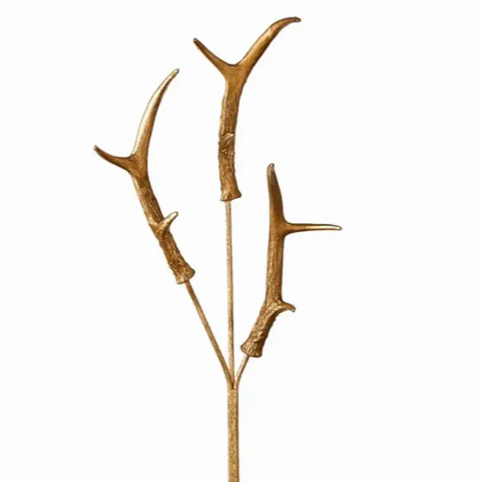 33" Gold Antler Spray - Metallic Christmas Tree Pick by Raz Imports