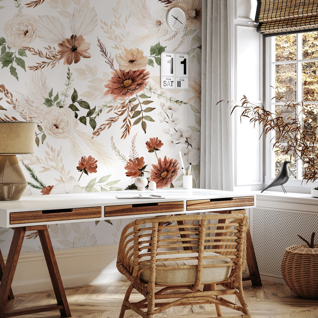 Ana (White) Wallpaper - 6 FT H X 15.8 FT W