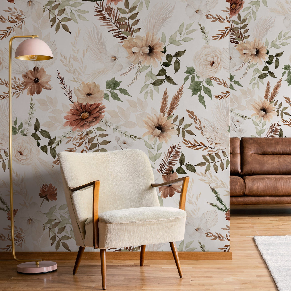 Ana (White) Wallpaper - 6 FT H X 22 FT W